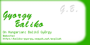 gyorgy baliko business card