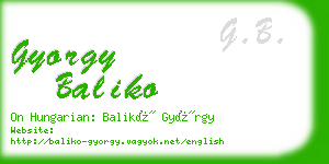 gyorgy baliko business card